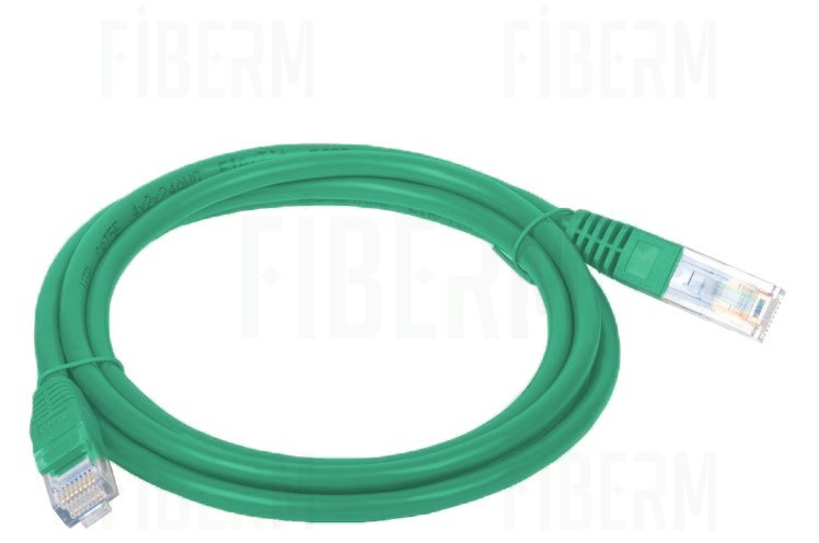 FIBERM Kabel Kategorie 5E Patch Cord 2M Zelený