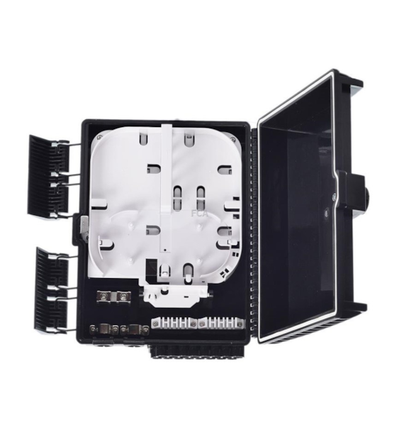 FCA Mufoprzełącznica FTTX FA-MP1, 24 spawy, 16+3 adapyery SC SX, 2x port liniowy uncut, 16x port abonencki, kolor czarny