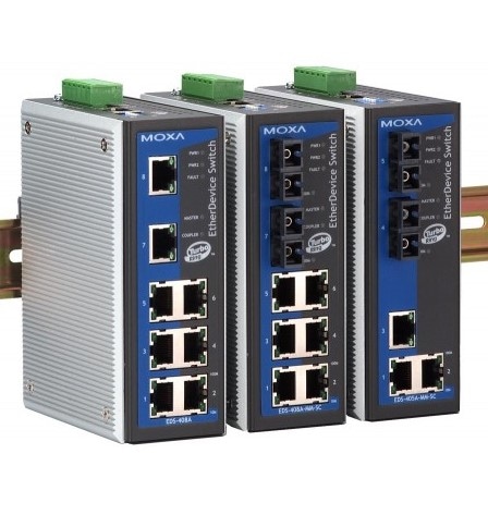 Moxa switch zarządzalny, 6 portów 10/100BaseTx, 2 porty światłowodu wielomodowego SC, temp. pracy od 0 do 60 stopni C