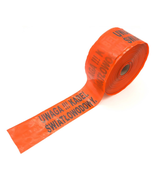 Taśma ostrzegawcza 500metrów szerokość 20cm (napis Uwaga Kabel Światłowodowy)