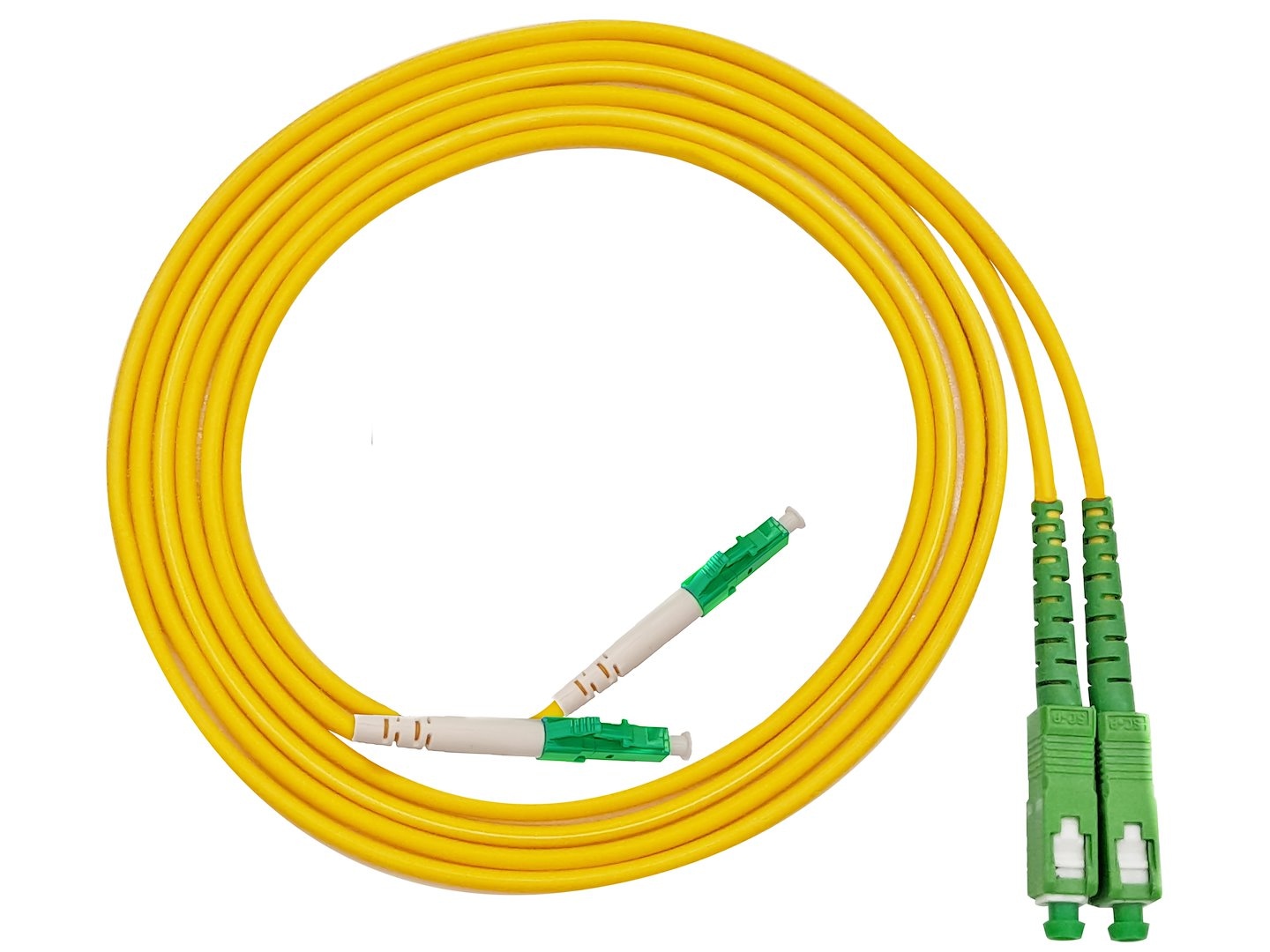 OPTO Patchcord SC/APC-LC/APC 1m Single Mode Duplex włókno G652D 3,0mm PVC