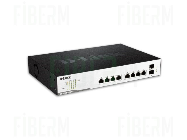 D-LINK DGS-1100-10MPP - Chytrý Switch 8 x 10/100/1000 2 x SFP PoE 242 W