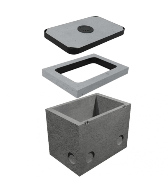 Studnia kablowa SKR-1 jednoelementowa / jednoczęściowa klasa B125 + rama + pokrywa wentylowana