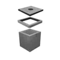 SK-1 Kabelschacht Klasse A15 Einzelstück/Einzellstück + Rahmen + belüftete Vollabdeckung