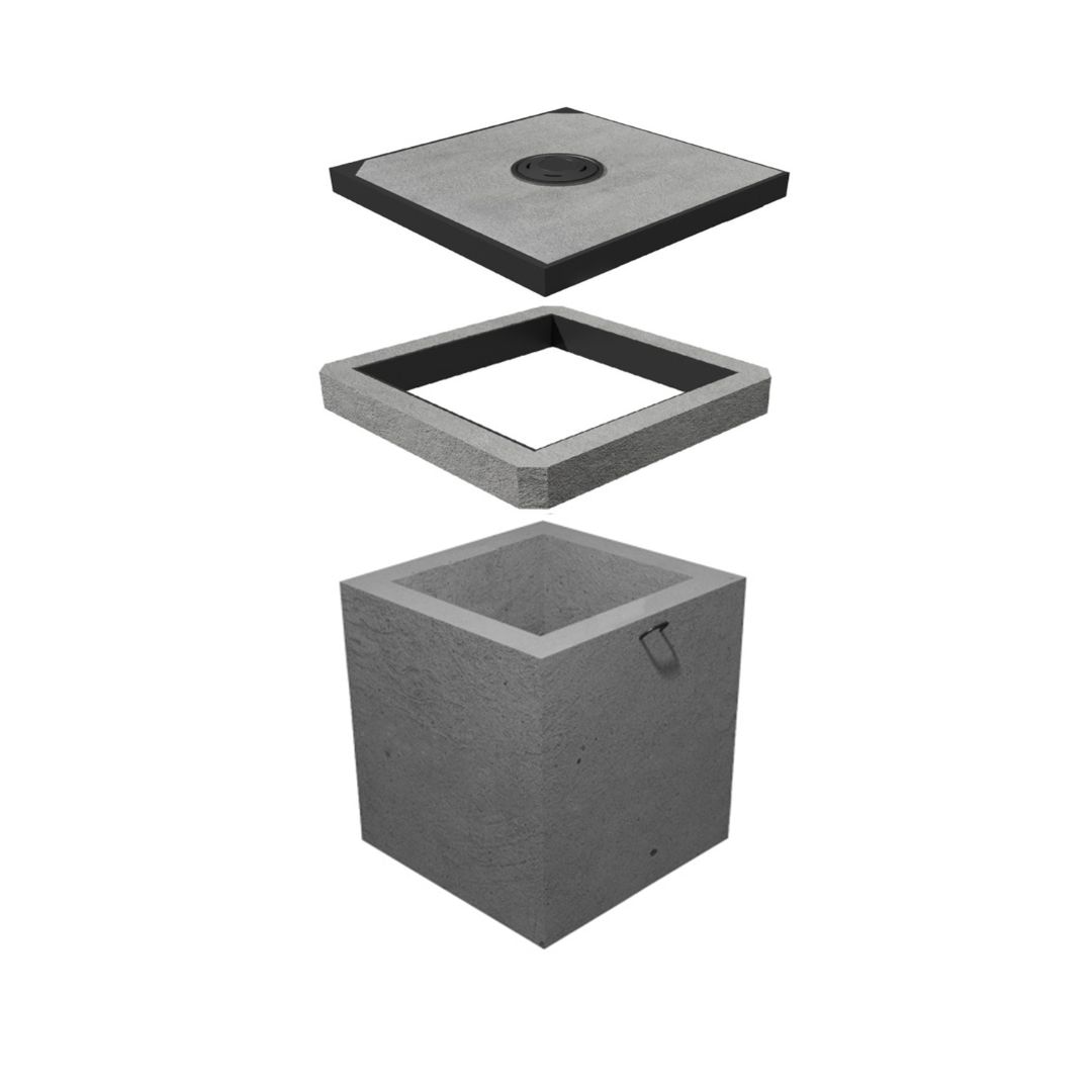 Studnia kablowa SK-1 Klasa A15 jednoelementowa/jednoczęściowa + rama + pokrywa wentylowana