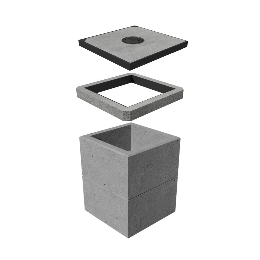 Studnia kablowa SK-1 klasa A15 dwuelementowa / dwuczęściowa + rama + pokrywa wentylowana