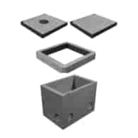 SKR-1 Kabelschacht Zweiteilig/Zweiteilig Klasse A15 + Rahmen + belüftete Vollabdeckung