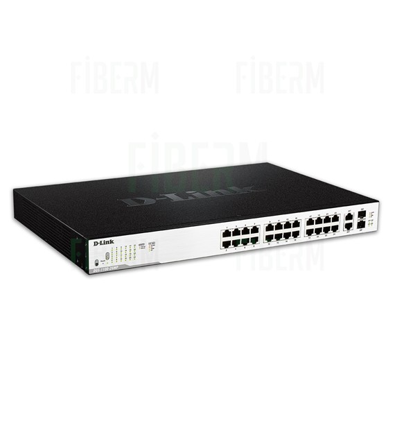D-LINK DGS-1100-26MP - Chytrý Switch 24 x 10/100/1000 PoE 370W + 2 x SFP