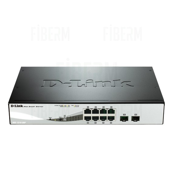 D-LINK DGS-1210-08P: Switch inteligente con 8 puertos 10/100/1000 PoE y 2 puertos SFP