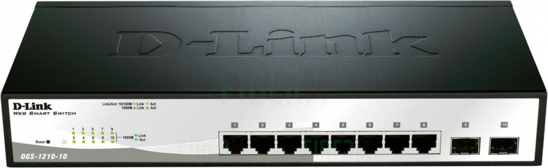 D-LINK DGS-1210-10: Switch inteligente con 8 puertos 10/100/1000 y 2 puertos SFP