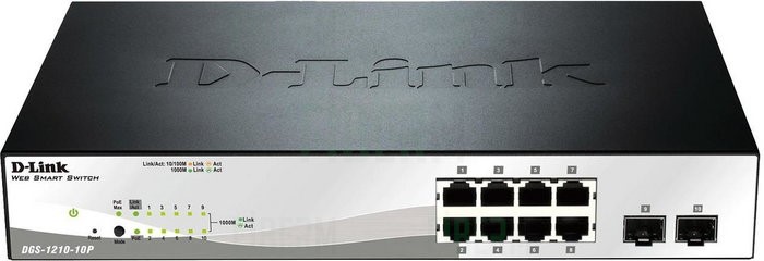 D-LINK DGS-1210-10P - Smart Switch 8 x 10/100/1000 PoE + 2 x SFP