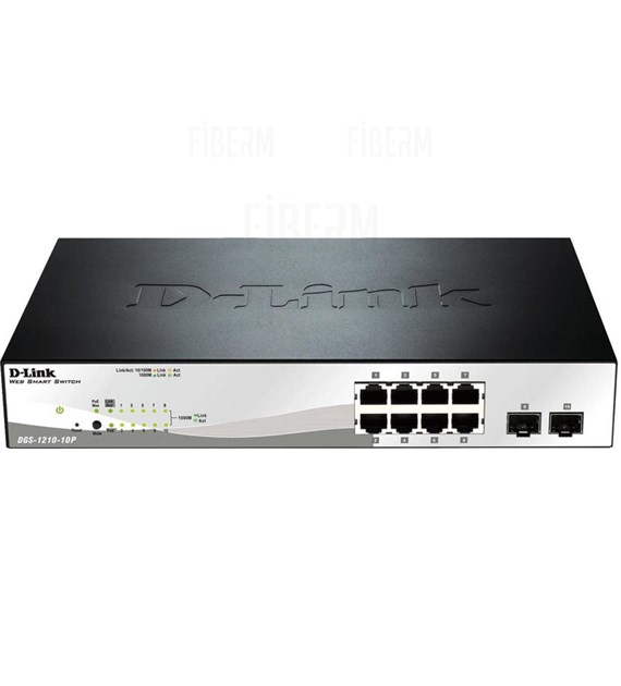 D-LINK DGS-1210-10P - Pametno Stikalo 8 x 10/100/1000 PoE + 2 x SFP