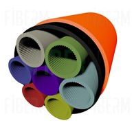 HDPE Thin-Walled Microduct Bundle 4 x fi 8/6mm in a double-walled pipe for direct burial installation