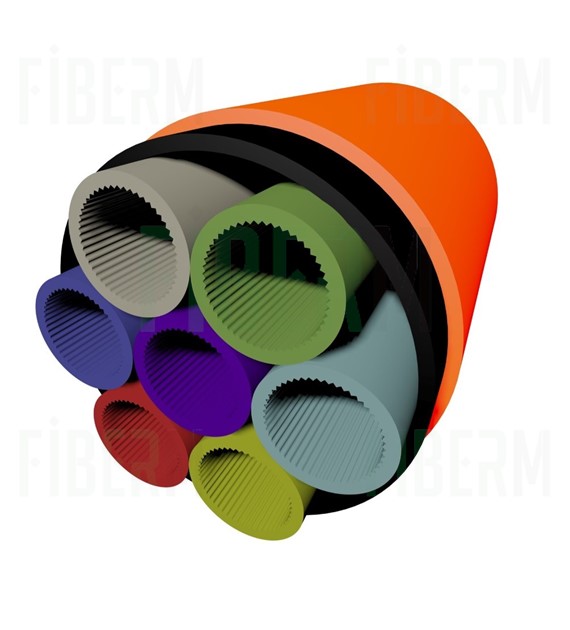 HDPE Thin-Walled Microduct Bundle 4 x fi 12/10mm in a double-walled pipe for direct burial installation