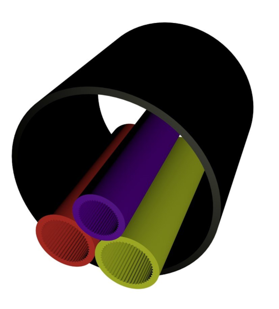 Wiązka / pakiet mikrorurek cieńkościennych HDPE 7 x fi 7/5mm w rurze jednościennej do instalacji bezpośrednio w ziemi