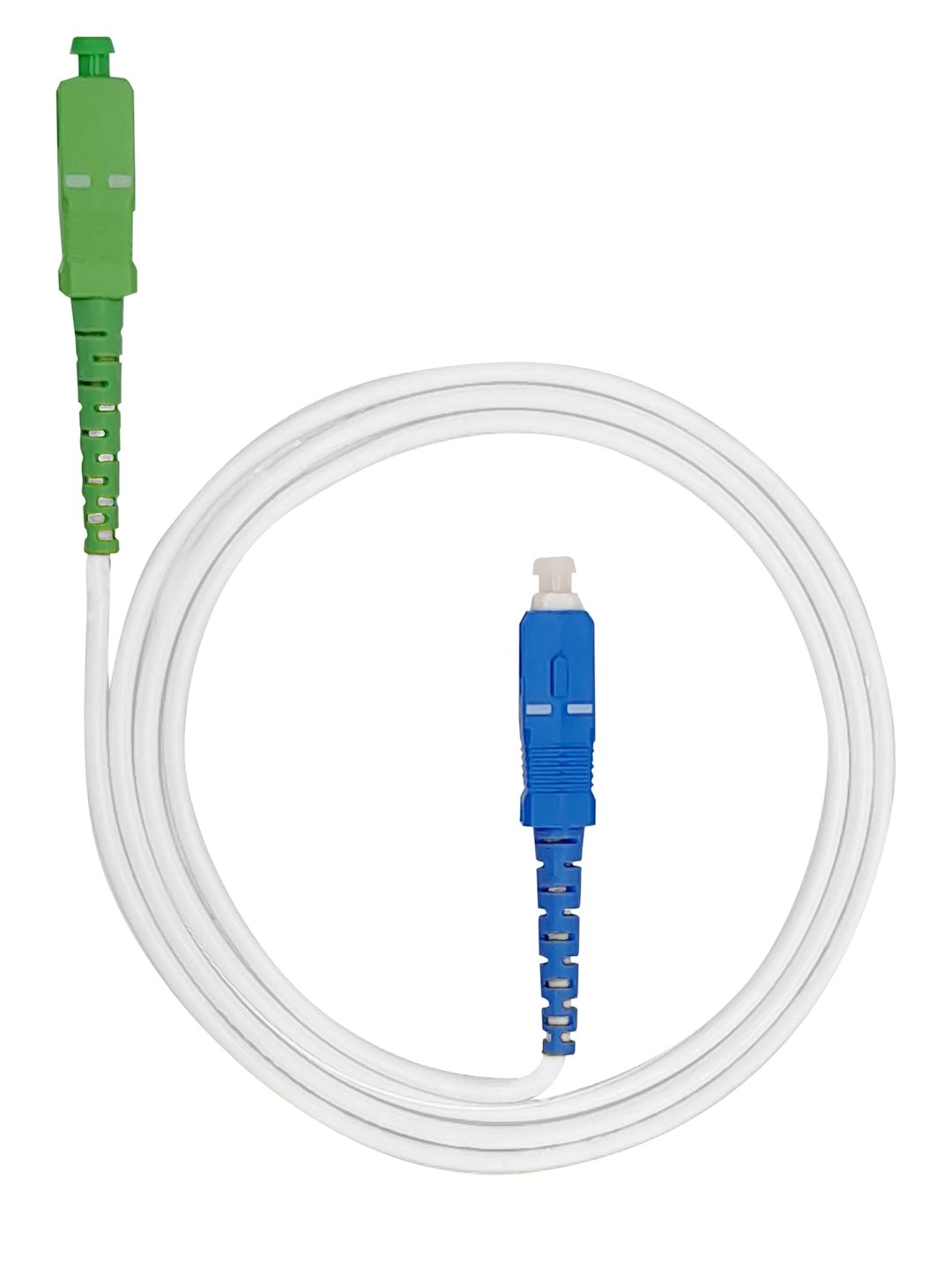 FIBERM Patchcord SC/APC-SC/UPC 10m Single Mode Simplex wółkno G657B3 3,0mm PCV white