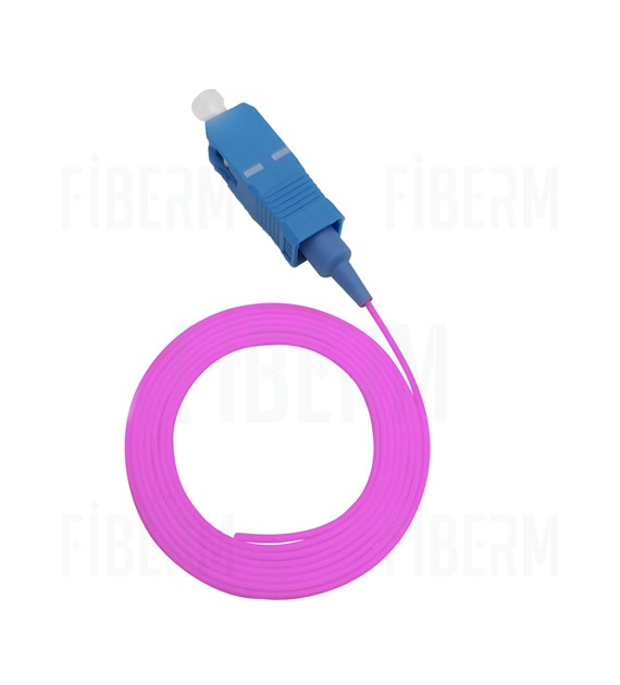 FIBERM Pigtail SC/UPC 1m Multi-Mode OM4 Růžový Snadno Seříznutelný Volný Trubkový