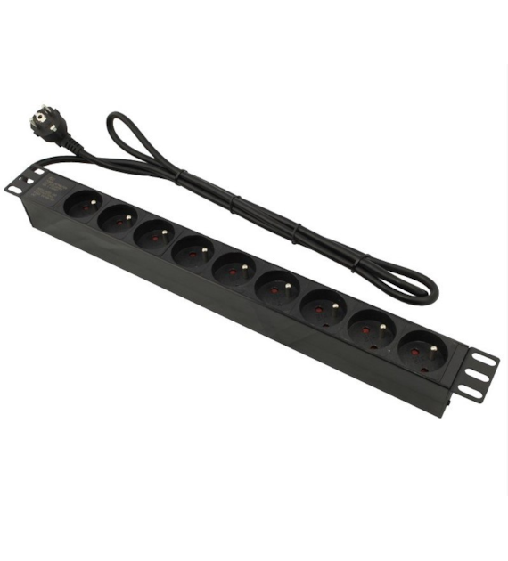 Listwa zasilająca Wtyk UPS C14 9 portowa 1,8m obudowa ALU 19`