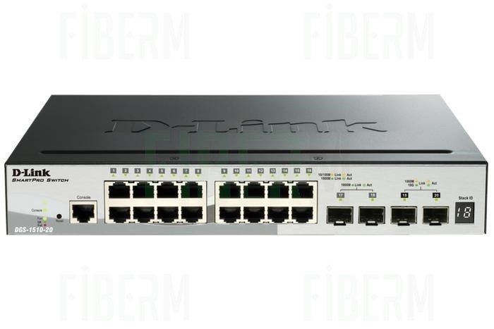 D-LINK DGS-1510-20 - Managed Switch 16 x 10/100/1000 2 x SFP 2 x SFP+