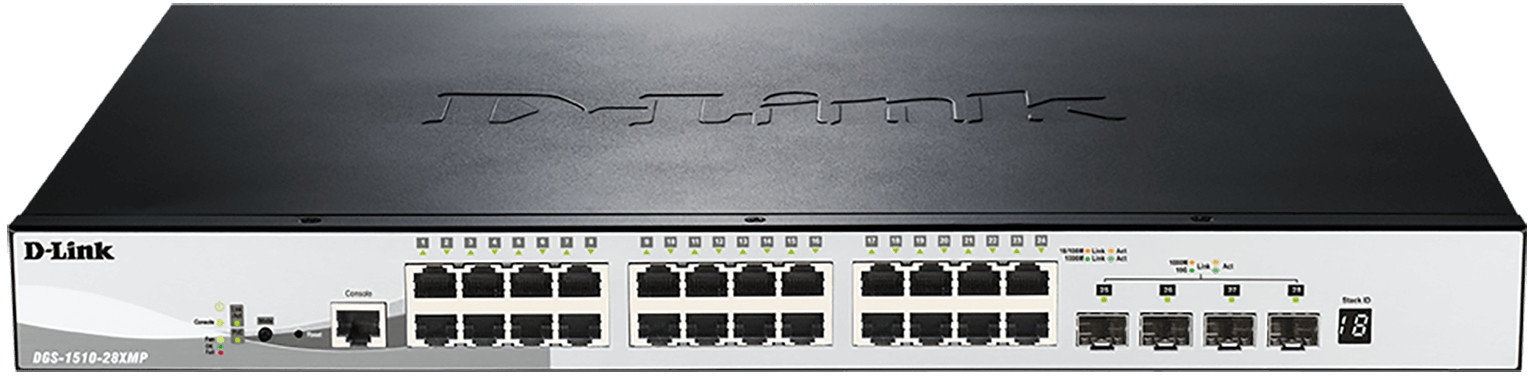D-LINK DGS-1510-28XMP Switch Zarządzalny 24 x 10/100/1000 PoE 370W 4 x SFP+