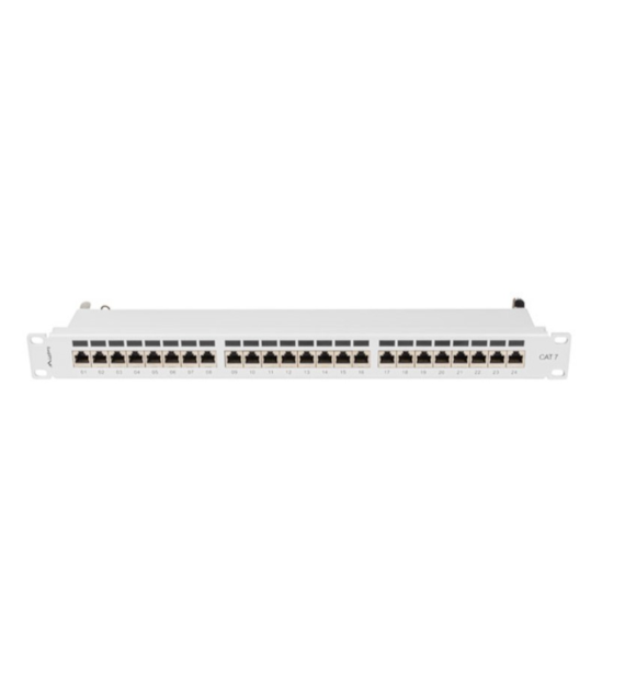 LANBERG Patch Panel 24 porty 1U CAT7 ekranowany szary