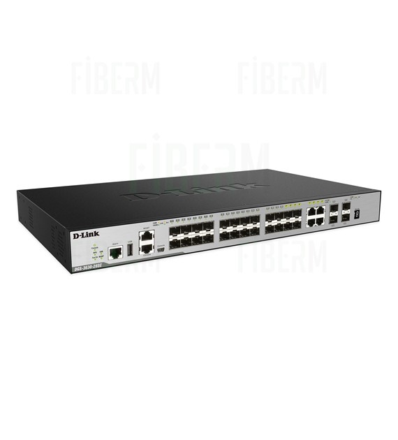 D-LINK DGS-3630-28SC/SI: Switch gestionado con 20 puertos SFP y 4 puertos SFP+ Combo