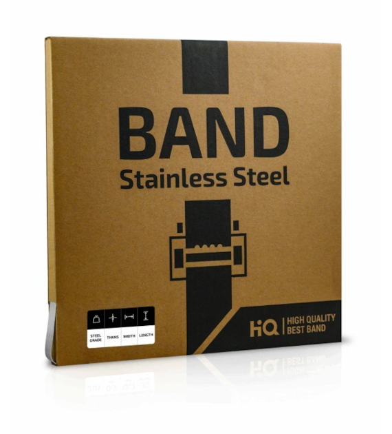 Taśma stalowa 20mm x 0,7mm, rolka 50m, stal SS201