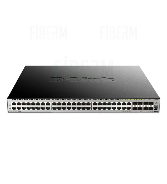 D-LINK DGS-3630-52PC/SI: Switch gestionado con 44 puertos 10/100/1000 PoE 370W, 4 puertos SFP+ y 4 puertos SFP