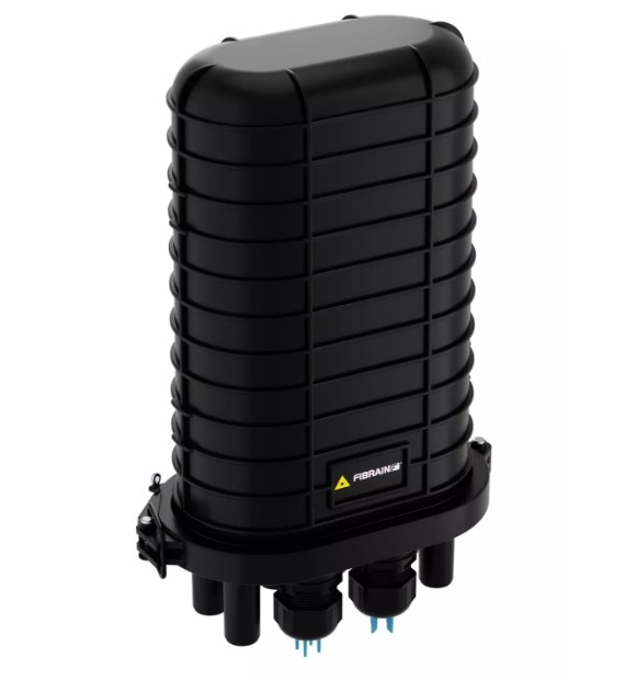 FIBRAIN Mufa światłowodowa FOBP M2 termiczno-mechaniczna, 6 wejśc, 1 oval, 288J, 1x uchwyt tacek spawów, 1x tacka SCMC-12-WH