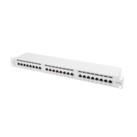 LANBERG Patch Panel 24 porty 1U CAT5E ekranowany szary