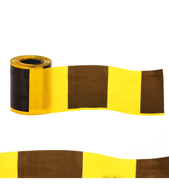 Taśma ostrzegawcza 100m żółto-czarna, szer. 10 cm