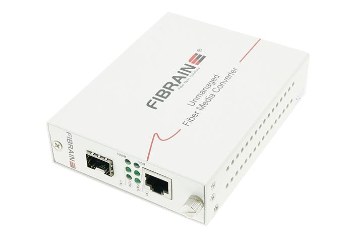 FIBRAIN Media Konwerter na wkładkę SFP 1x 10/100/1000 RJ45 z auto-negocjacją