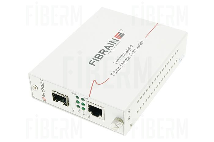 Convertidor de medios FIBRAIN para módulo SFP 1x 10/100/1000 RJ45 con auto-negociación