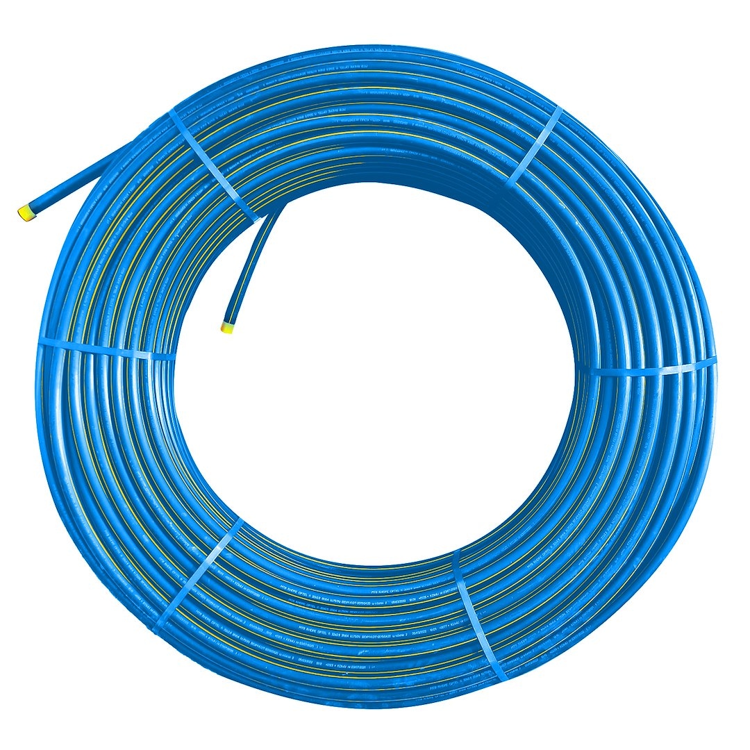 Rura RHDPEwp-DL fi 40mm niebieska z żółtym paskiem krążek 250m