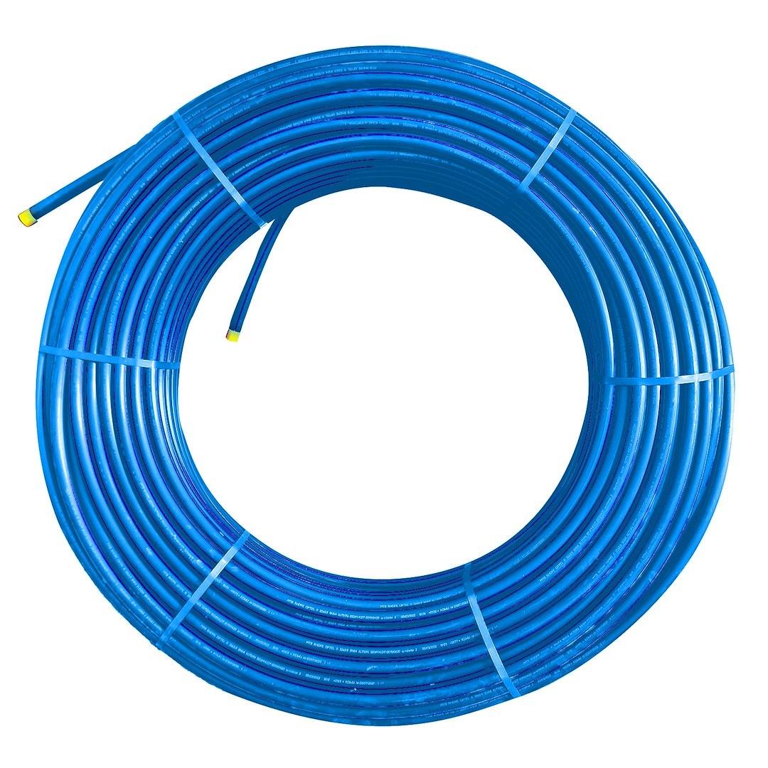 Rura RHDPEwp-DL fi 40mm niebieska z ciemnoniebieski paskiem krążek 250m