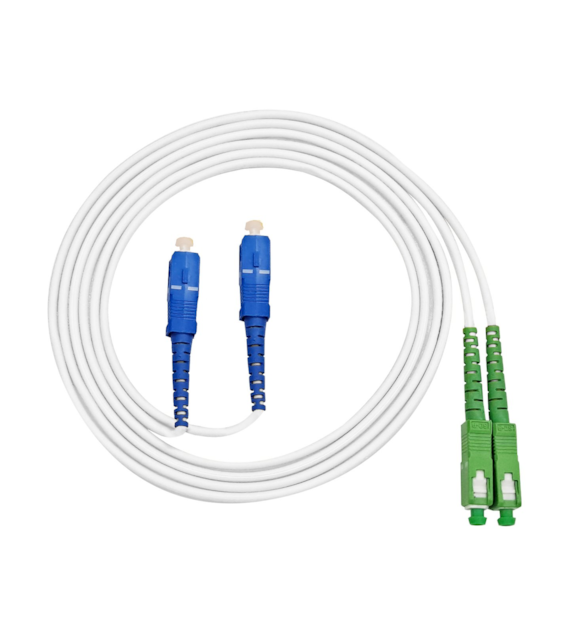 FIBERM Patchcord SC/APC-SC/UPC 5m Single Mode Duplex włókno G657A 2,0mm PVC