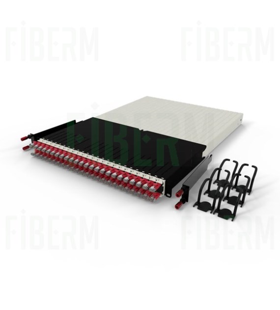 PATCHBOX® ONE zestaw 24 kaset Cat.6a (STP, Czerwony, 0.8m / 30RU)