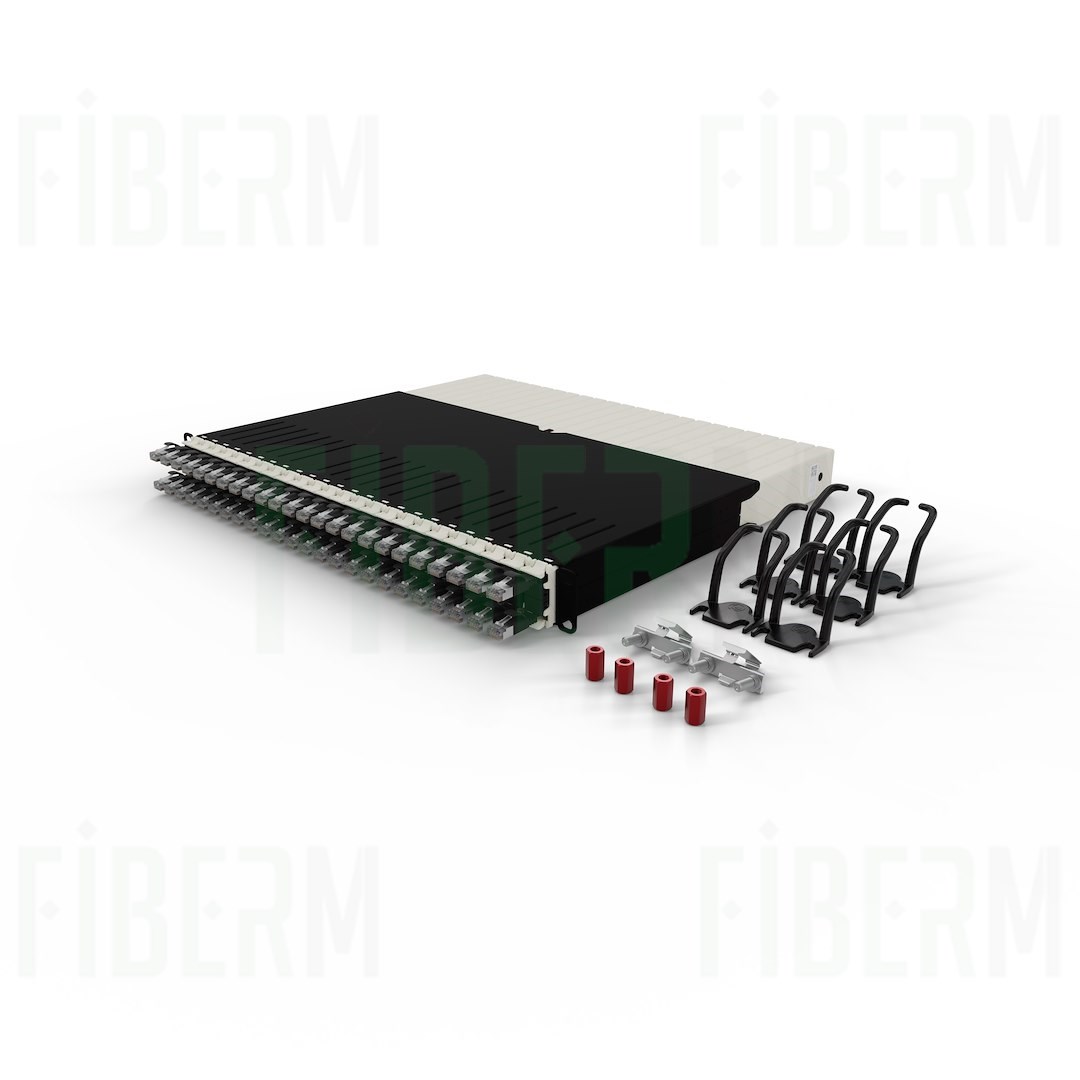 PATCHBOX® ONE zestaw 24 kaset Cat.6a (STP, Czarny, 1.8m / 30RU)