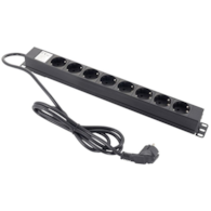 8-vtiščna Podaljšek z Stikalom 2m, Ohišje iz Aluminija 19 