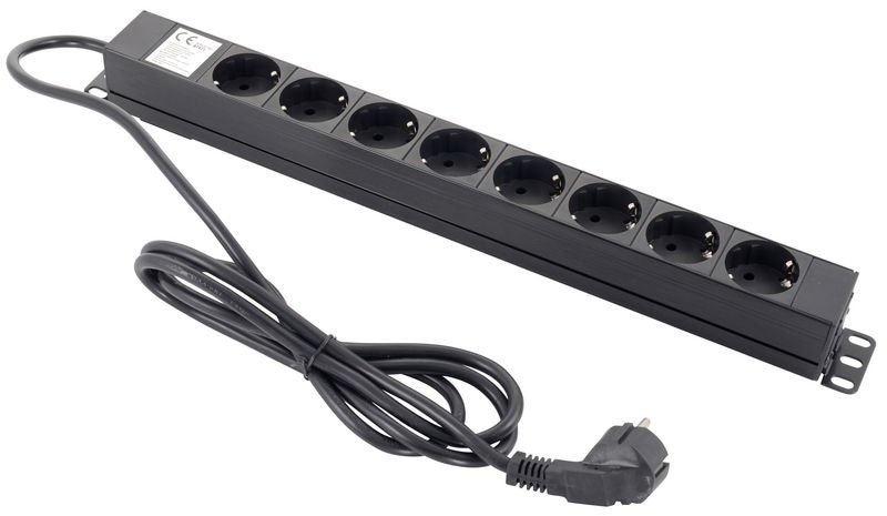 Listwa zasilająca 8 portowa 2m obudowa ALU 19`