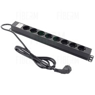 Striscia Multipresa 8 Porte 2m in Alluminio per Rack 19 