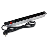 8-vtiščna Podaljšek z Stikalom 2m, Ohišje iz Aluminija 19  z Vklopom