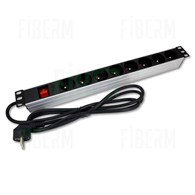 Striscia Multipresa 8 Porte 2m con Interruttore in Alluminio per Rack 19 