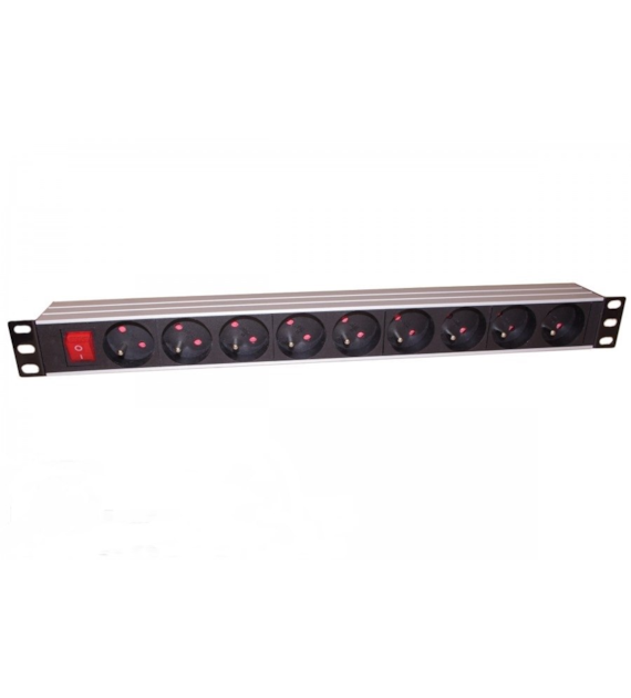 Listwa zasilająca UPS 9 portowa 2m z włącznikiem obudowa ALU 19`