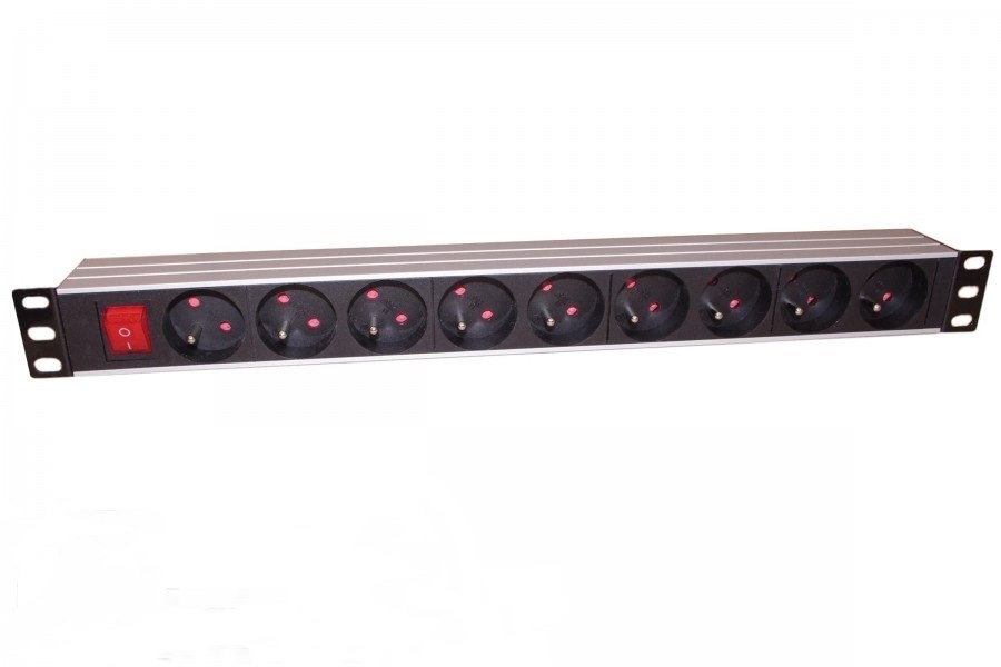 Listwa zasilająca UPS 9 portowa 2m z włącznikiem obudowa ALU 19`