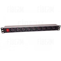 Striscia Multipresa 9 Porte 2m con Interruttore UPS in Alluminio per Rack 19 