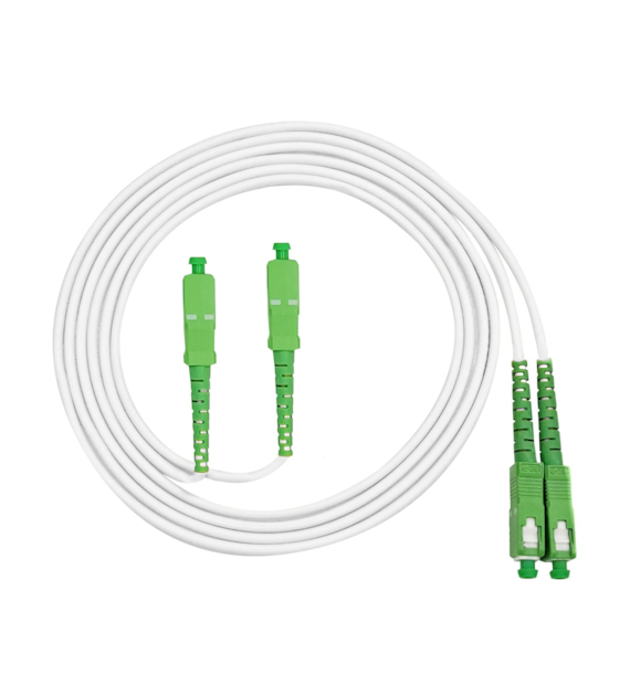 FIBERM Patchcord SC/APC-SC/APC 2m Single Mode Duplex włókno G657A 3,0mm PVC