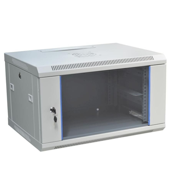ipTIME Szafa RACK 19` wisząca 6U głębokość 600mm szara drzwi szklane