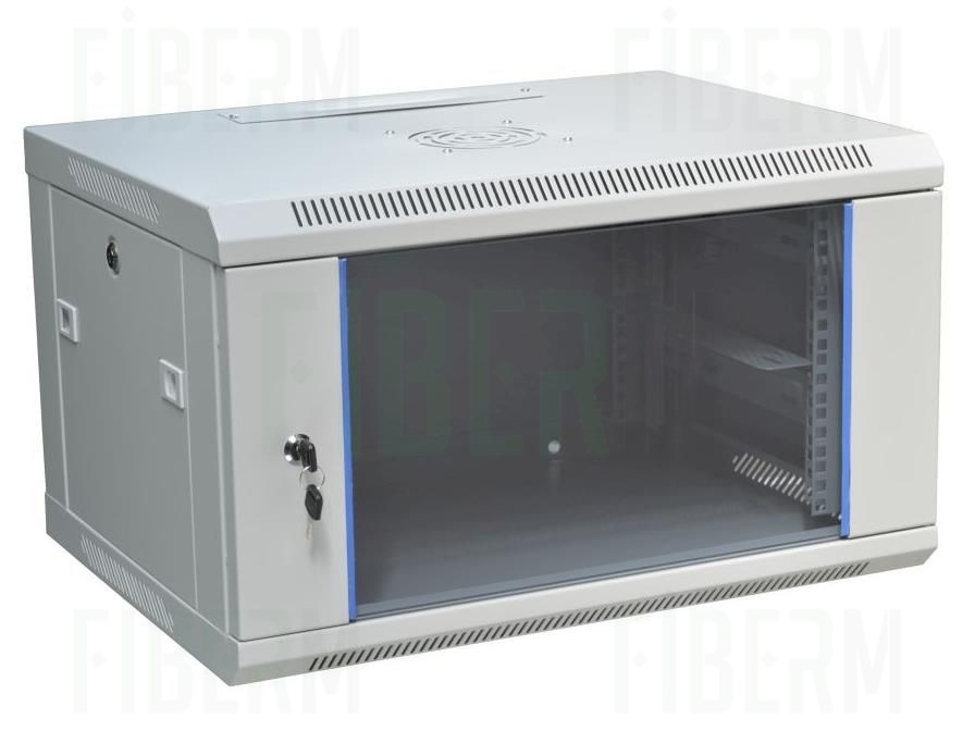 ipTIME 19  Rack Cabinet 6U Κρεμαστό Βάθος 600mm Γκρι Πόρτα Γυάλινη