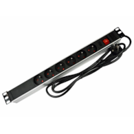 6-vtiščna Podaljšek z Stikalom 3m, Ohišje iz Aluminija 19 